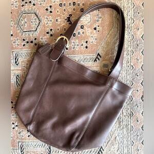 COACH Vintage Duffle Soho XL Vermillion in Dark Brown Leather Bag Purse 4082 CR